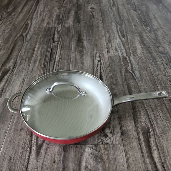 Ayesha Curry Home Collection Porcelain Enamel Nonstick Covered Deep Sienna Red - Picture 1 of 4